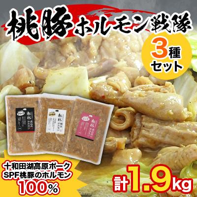 ふるさと納税 小坂町 桃豚ホルモン戦隊セット(ゴールド・ブラック・ピンク)