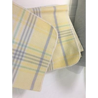 ふるさと納税 泉大津市 ウール100%毛布 同色2枚 チェック イエロー