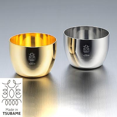 ふるさと納税 燕市 [Made in Tsubame]18-8ステンレスぐいのみミラー仕上&amp;金メッキ2P(各100ml)