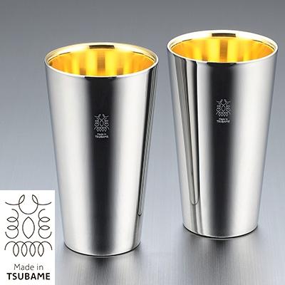 ふるさと納税 燕市 [Made in Tsubame]18-8ステンレス製 W構造タンブラー300ml金メッキ2P