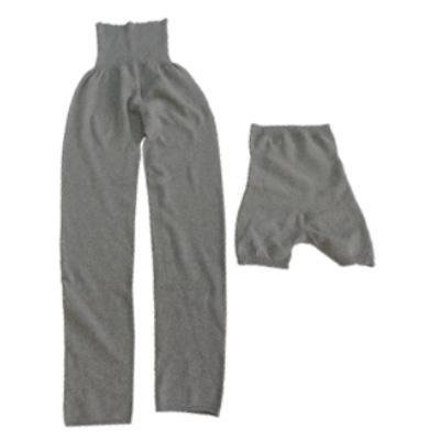 ふるさと納税 大和高田市 日本製 オーガニックコットン ルームパンツ &amp; 腹巻パンツ 1分丈 セット グレー(615-610)