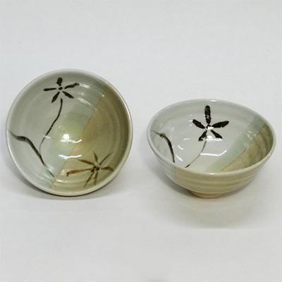 ふるさと納税 長岡京市 二種土灰釉 ご飯茶碗2点セット