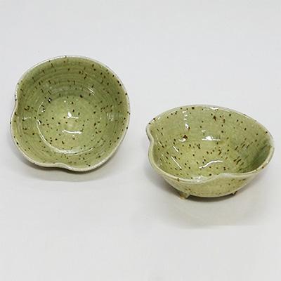 ふるさと納税 長岡京市 ビードロ釉 足付き変わり小鉢2点セット