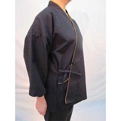 ふるさと納税 田原本町 日本の伝統無地婦人作務衣 真黒