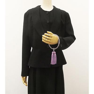 ふるさと納税 北名古屋市 女性用数珠(念珠)　本水晶　藤雲石入　正絹藤房　桐箱入 |  | 02