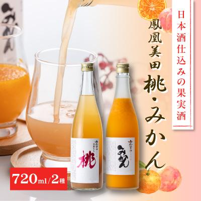 ふるさと納税 小山市 日本酒仕込みの果実酒 [鳳凰美田] 桃酒・みかん酒 四合瓶 2本セット