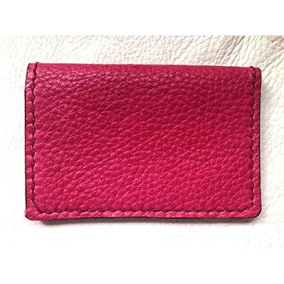 ふるさと納税 南会津町 南会津のニホンジカの皮から作った名刺入れ(赤)