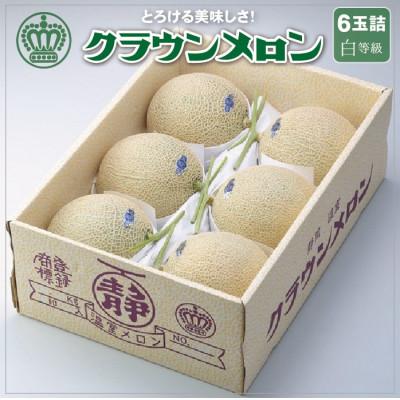 ふるさと納税 掛川市 [一年中食べられる!]クラウンメロン (白等級) 6玉 静岡県産 高級 マスクメロン