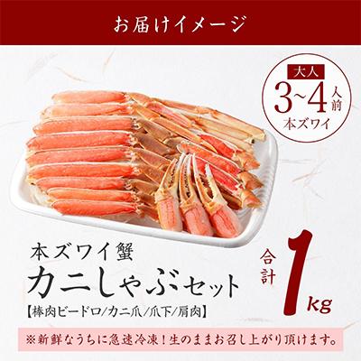 ふるさと納税 弟子屈町 蟹ズワイしゃぶ 約1kg 3〜4人前 生食可 鍋 しゃぶしゃぶ 北海道 弟子屈町 3860 |  | 03