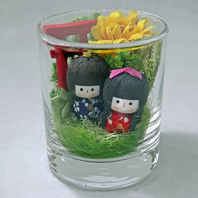 ふるさと納税 小野市 祈願のわらべ人形(ボトルフラワー)