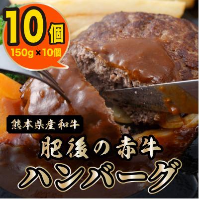 ふるさと納税 宇土市 肥後の赤牛ハンバーグ(150g×10個)