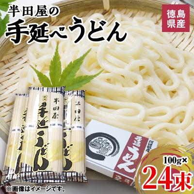 ふるさと納税 東みよし町 徳島県産 半田屋の手延べうどん 100g×24束