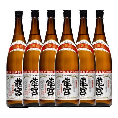 ふるさと納税 奄美市 [伝統製法甕仕込]奄美黒糖焼酎「龍宮」30度1800ml×6本と龍宮タオル1枚