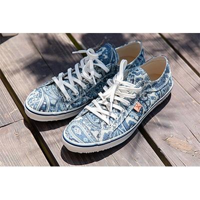 ふるさと納税 福山市 デニム抜染(ばっせん)スニーカー 27.5cm