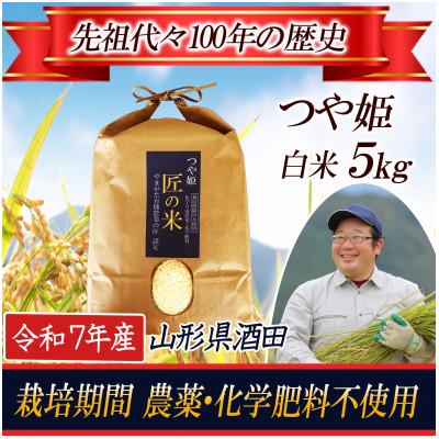 ふるさと納税 酒田市 ◆新米◆[栽培期間中農薬不使用]つや姫 精米5kg 大粒LLサイズ以上厳選[令和7年産]