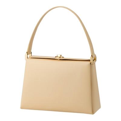 ふるさと納税 御代田町 [濱野皮革工藝のフォーマルバッグ]コキーユ(アイボリー×ゴールド)