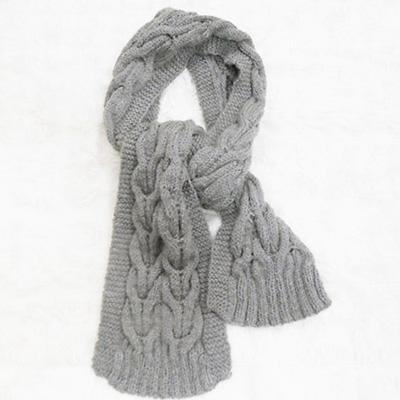 ふるさと納税 江南市 毛糸7玉で編めるアラン編みマフラー ライトグレー・着分パック [毛糸・編み物用品・レシピ本セット]