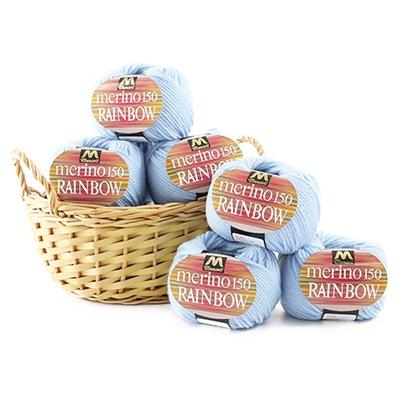 ふるさと納税 江南市 マンセルメリノレインボウ(並太) 78番色(水色) 10玉セット