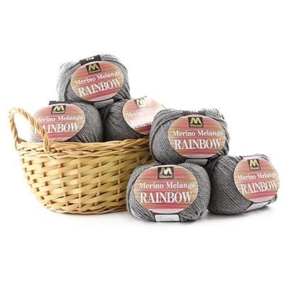 ふるさと納税 江南市 マンセルメリノメランジレインボウ(並太) 151番色(グレー) 10玉セット