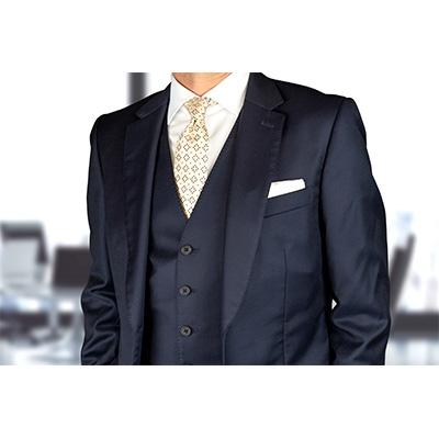 ふるさと納税 八王子市 匠の技術で織り上げるシルク100%のモザイク小紋柄ネクタイ(ライトイエロー)