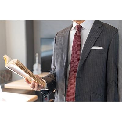 ふるさと納税 八王子市 匠の技術で織り上げるシルク100%のサテンピンドットネクタイ(ダークワイン)