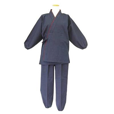 ふるさと納税 筑後市 筑後市産織物 婦人無地作務衣 LL 紺