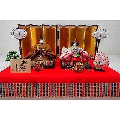 ふるさと納税 小野市 親王 京十番 正絹 黄櫨染「令和雛」毛氈飾り No.10-215