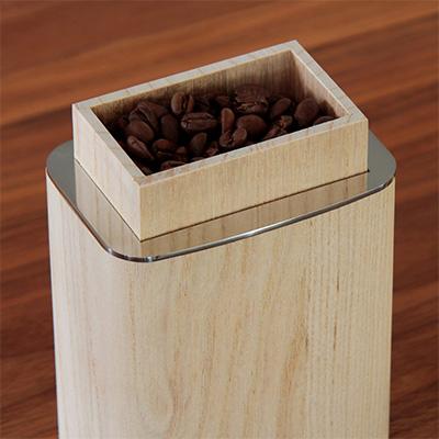 ふるさと納税 加茂市 コーヒーやお茶の保管に・KIRI Coffee Canister100g 木地