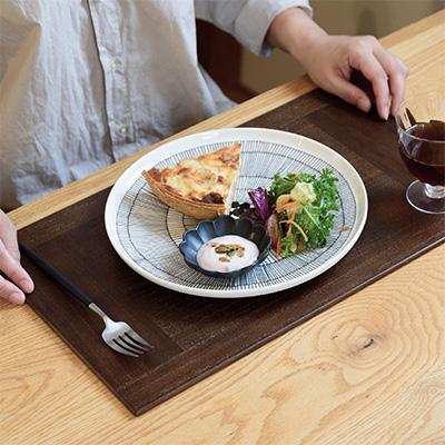 ふるさと納税 加茂市 お手入れ簡単・天然木ランチョンマット〈KIRI Place Mat ブラウン2枚組〉の画像