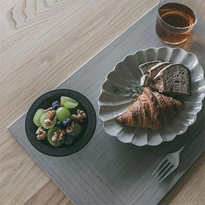 ふるさと納税 加茂市 お手入れ簡単・天然木ランチョンマット〈KIRI Place Mat グレー2枚組〉の画像