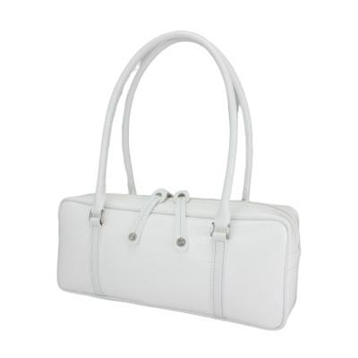 ふるさと納税 御代田町 [濱野皮革工藝のセレブサイドボストンバッグ]デイリーに使えるエナメルバッグです。(ホワイト)