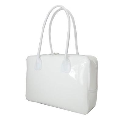 ふるさと納税 御代田町 濱野皮革工藝セレブボストンバッグ(ホワイト×シルバー金具)