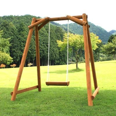 ふるさと納税 下北山村 木製ブランコ1人用(カーキ)