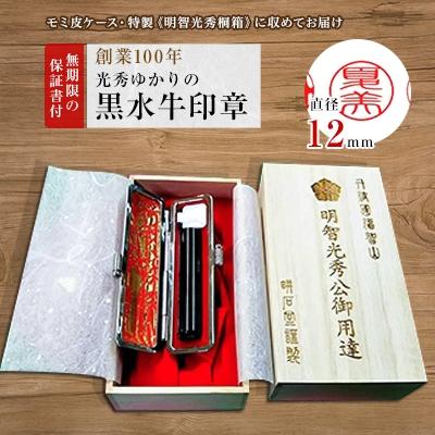ふるさと納税 福知山市 [創業100年] 光秀ゆかりの黒水牛 銀行印12mm
