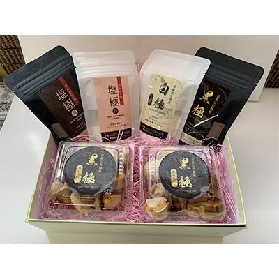 ふるさと納税 藤崎町 にんにくパウダー2種×1袋・にんにく塩2種×1袋・黒にんにく約100g×2パック