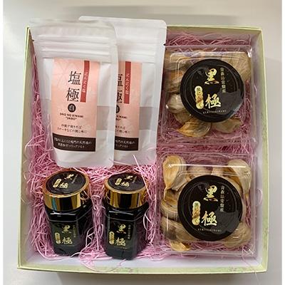 ふるさと納税 藤崎町 にんにく塩×2袋・黒にんにく約100g×2パック・黒にんにくペースト70g×2本
