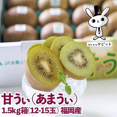 ふるさと納税 太宰府市 [太宰府]福岡限定!ブランドキウイ「甘うぃ(あまうぃ)」約1.5kg箱(12-15玉)