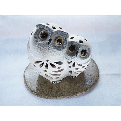 ふるさと納税 東峰村 人形工房保徳作「ふくろうの茶香炉キャンドル