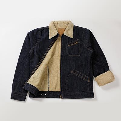 ふるさと納税 橋本市 デニムファージャケットL　ベージュの画像