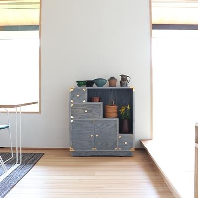 ふるさと納税 大川市 職人の技術を感じる伝統工芸品【吉野プレミアム 80階段箪笥 神代色】職人MADE大川家具『境木工』 |  | 01