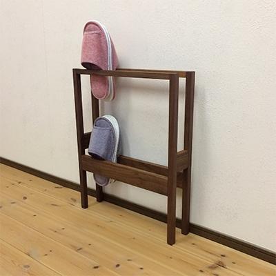 ふるさと納税 大川市 [2段スリッパラック ウォールナット材]mufactory