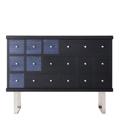 ふるさと納税 大川市 日本古代色+メタル脚が生み出すモダニズム[モデルナ115チェスト(L-2)グンジョウ]職人of境木工