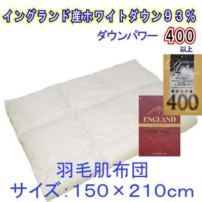 ふるさと納税 都留市 【イングランド産ホワイトダウン93%】羽毛肌布団シングル150×210cm【ダウンパワー400】の画像