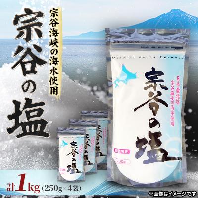 ふるさと納税 稚内市 【天然ブランド塩】 宗谷の塩250g×4袋 | 