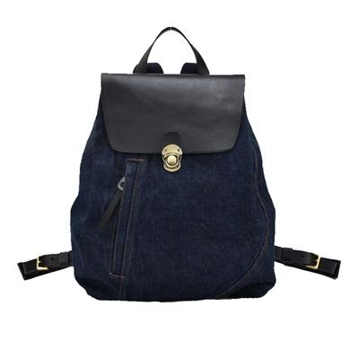 ふるさと納税 豊岡市 豊岡鞄 井原デニム×TOYOOKAKABAN デニムリュック ネイビー