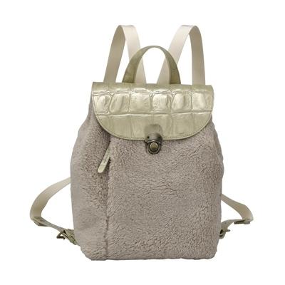 ふるさと納税 豊岡市 豊岡鞄 ケサラ ミニリュック ベージュ×ゴールド