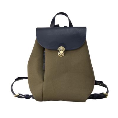 ふるさと納税 豊岡市 豊岡鞄 エルダー ミニリュック カーキ×ネイビー