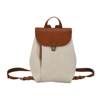 ふるさと納税 豊岡市 豊岡鞄 エルダー ミニリュック キナリ×赤茶