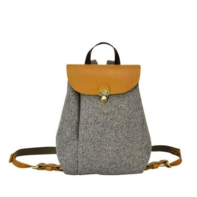 ふるさと納税 豊岡市 豊岡鞄 カルド ミニリュック Lグレー×イエロー