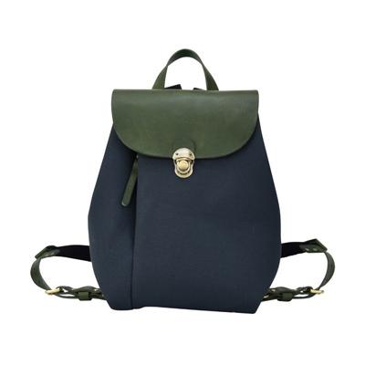 ふるさと納税 豊岡市 豊岡鞄 エルダー ミニリュック ネイビー×オリーブ